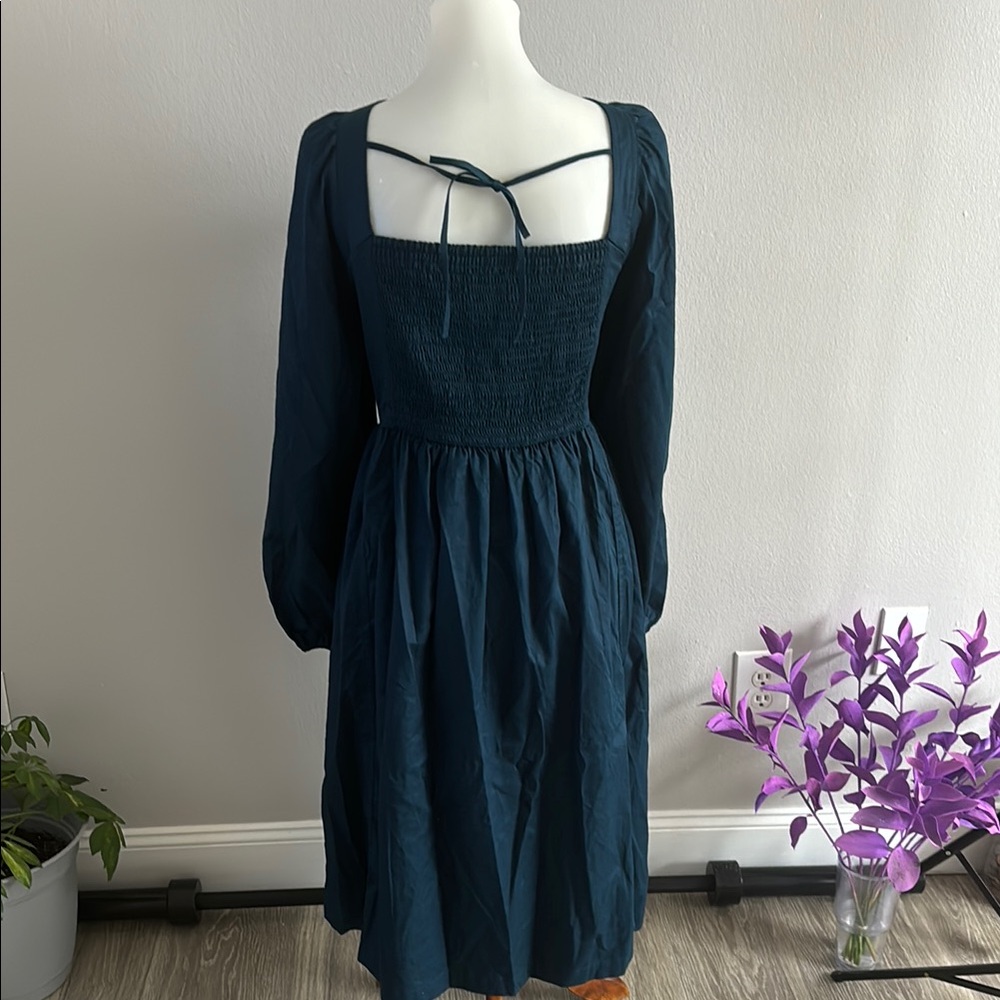 Ava & Viv Blue Pleated Sundress with Bishop Sleeves - Picture 5 of 6